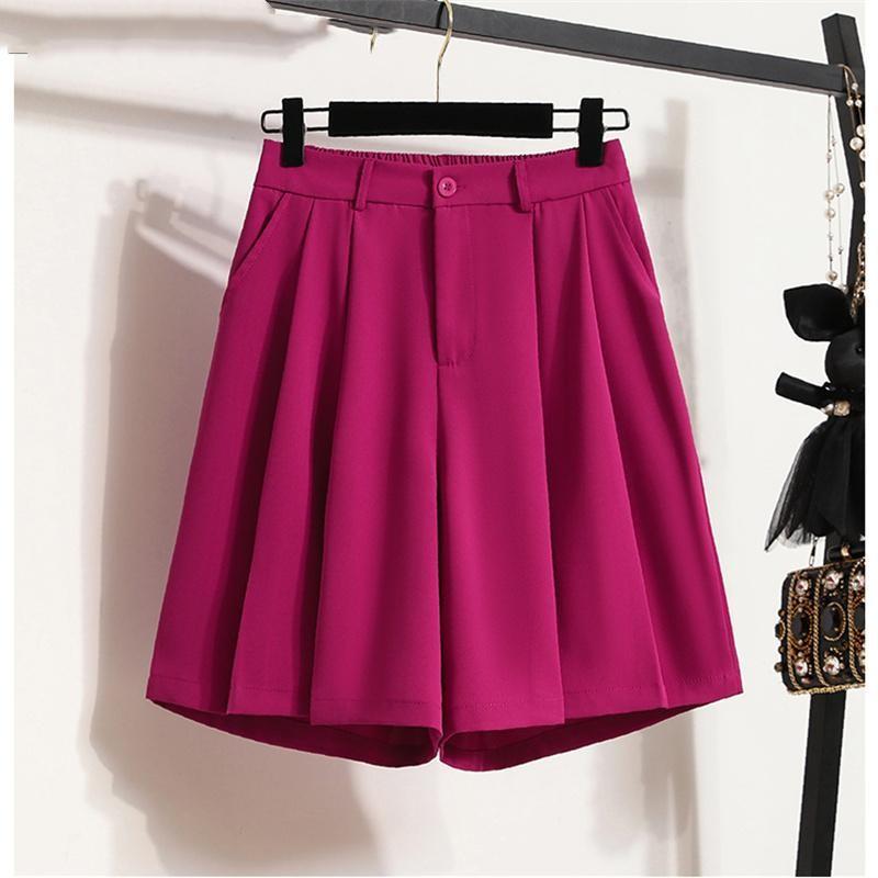 Plus Size Summer Shorts Pants Women Elastic Pants Loose Casual Female Basic Trousers Solid Wide Leg Pants White 5XL