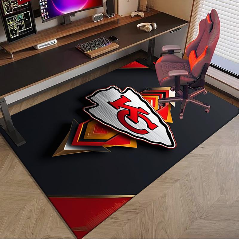 City Chiefs Emblem Printed Area Rug for Office, Chair Rug, Decorative Carpet Floor Mat, Large Size Fan gifts Christmas gifts