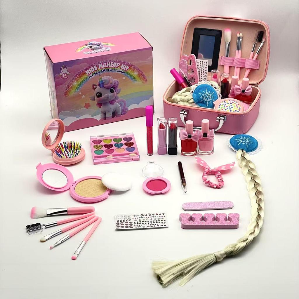 סט איפור 'קוקו חד קרן' לאחסון לבנות - משחק דמיון קוסמטיקה