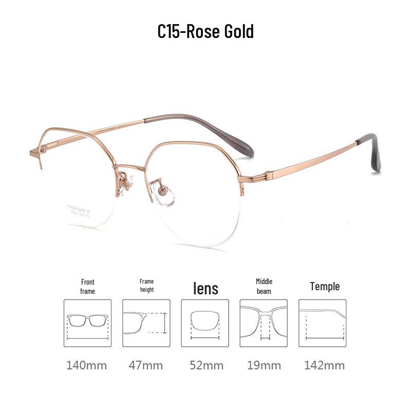 Dr. Lori's Ultra-Light Semi-Rimless Pure Titanium Eyeglass Frames for Myopia with Danyang Lens Fitting