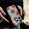 Clmj Red Flower Stylish Luxury Phone Case for iPhone 16 15 14 13 12 11 X XS XR XSMAX 7 8 Pro Max Plus Double-layer Back Cover