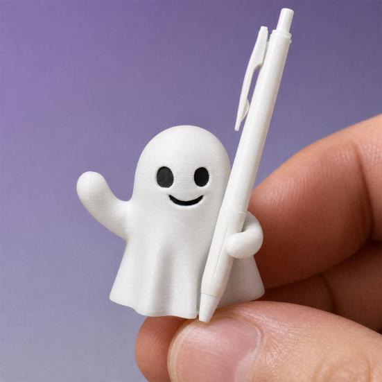 Ghost Pen Holder, Halloween Cute Ghost Desk Organizer, Spooky Pen Rest Stand for Pencils, Funny Office Home Decor
