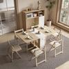 Cream Style Foldable Dining Table and Chair Set - Simple, Multi-Functional, Portable Furniture for Home