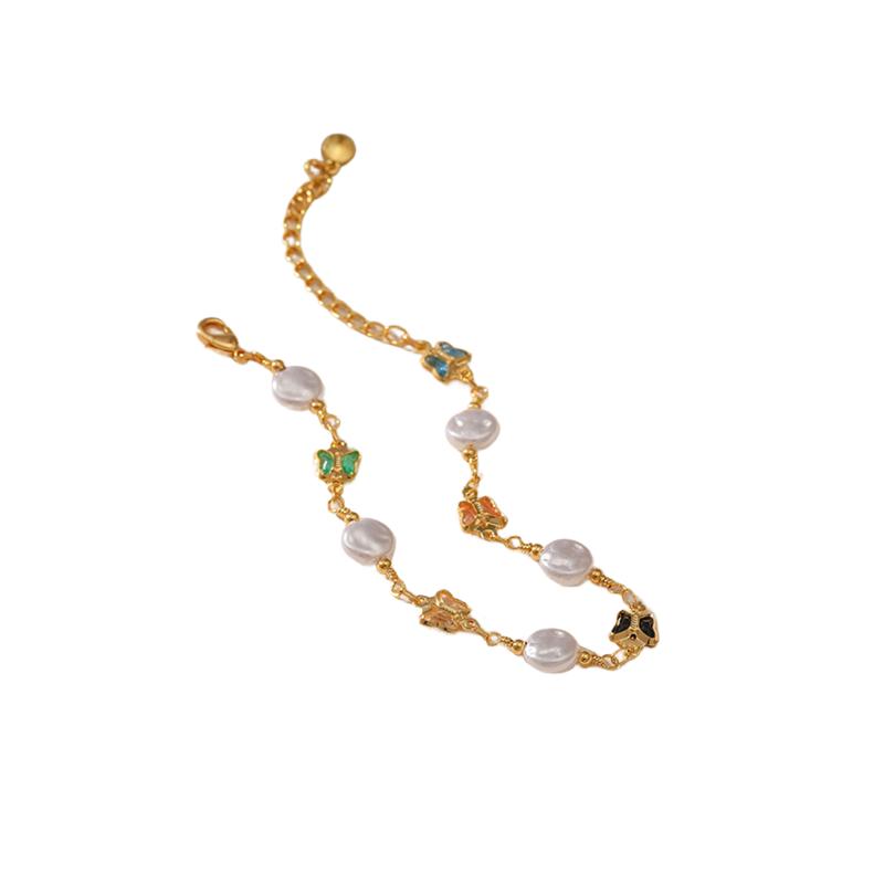 Elegant French Style Interlocking O Chain Pearl Necklace For Women