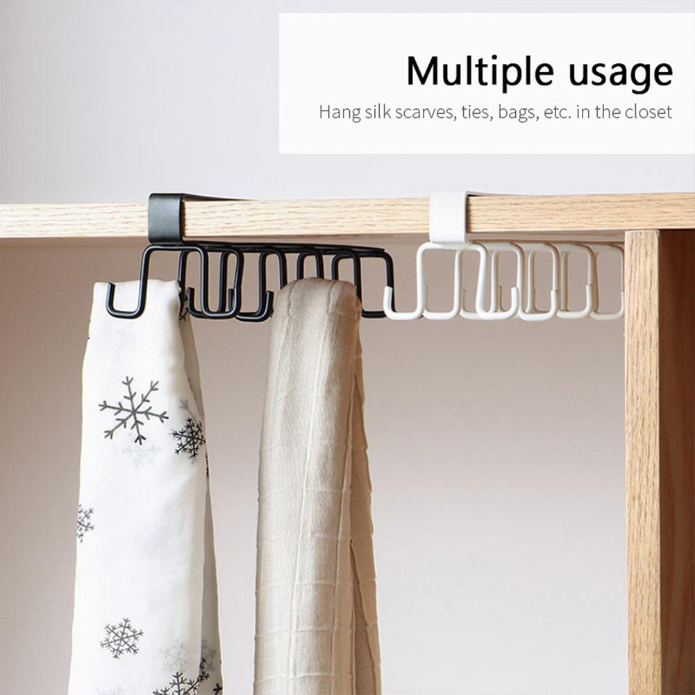 Kitchen Double-row Storage  Hook Hanging Cup Holder Punch-free Kitchen Bathroom Accessories