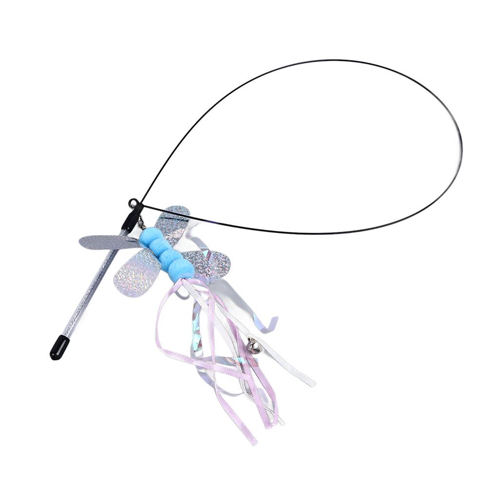 Katzen-Spielangel Flexible Drahtgriff Interaktive Katzen-Spielangeln mit Lebendiger Beute für Katze Kätzchen