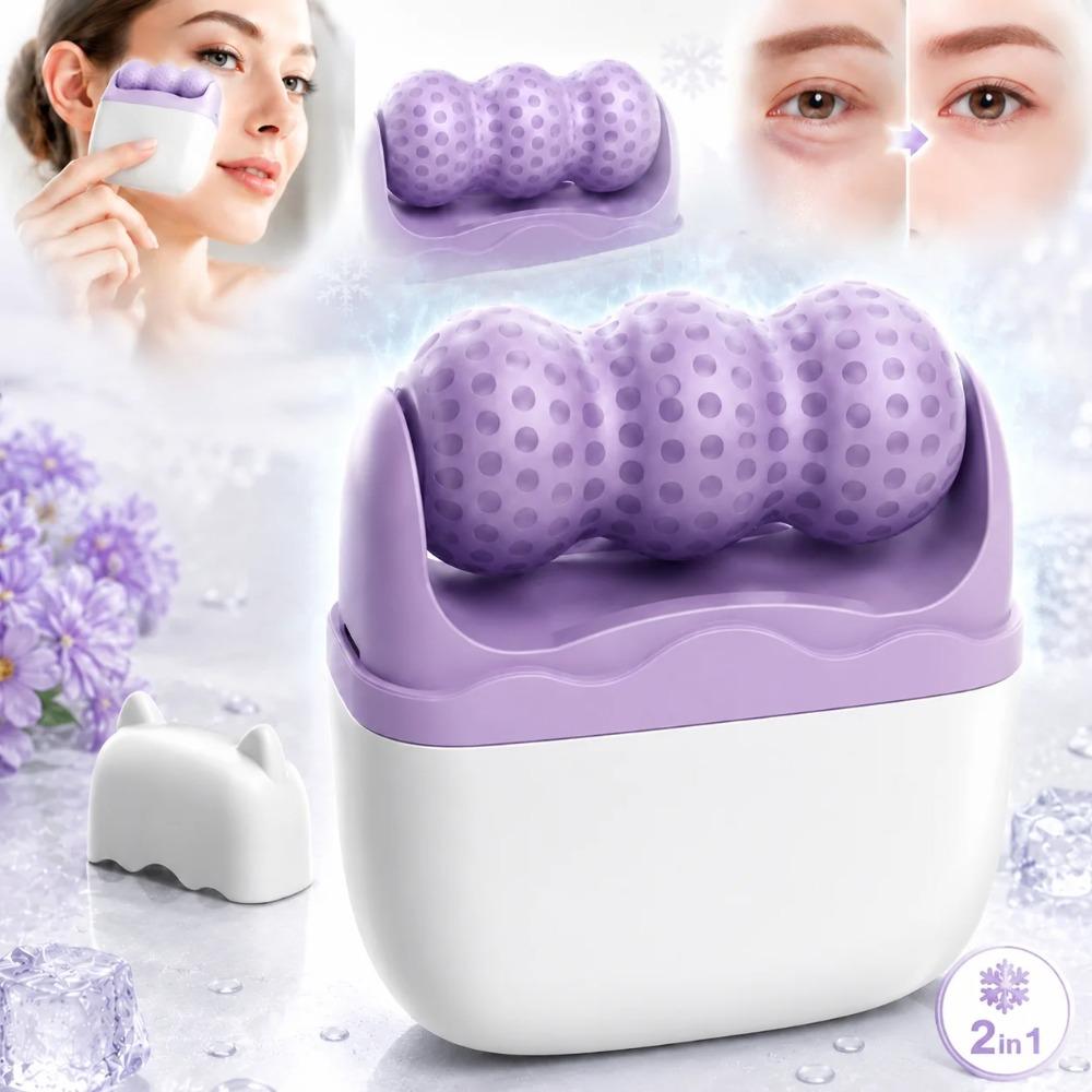 Facial ice roller, cooling facial roller, multi-functional skincare tool, 2-in-1 facial roller, massage roller tool (1 piece) Pack of 1