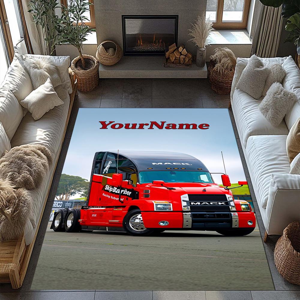 Kw Heavy Trucks Customize Your Name Area Rug Suitable for Foyer Kitchen Balcony Playrooms Antislip Carpet Office Home Decor Spiritual Gift