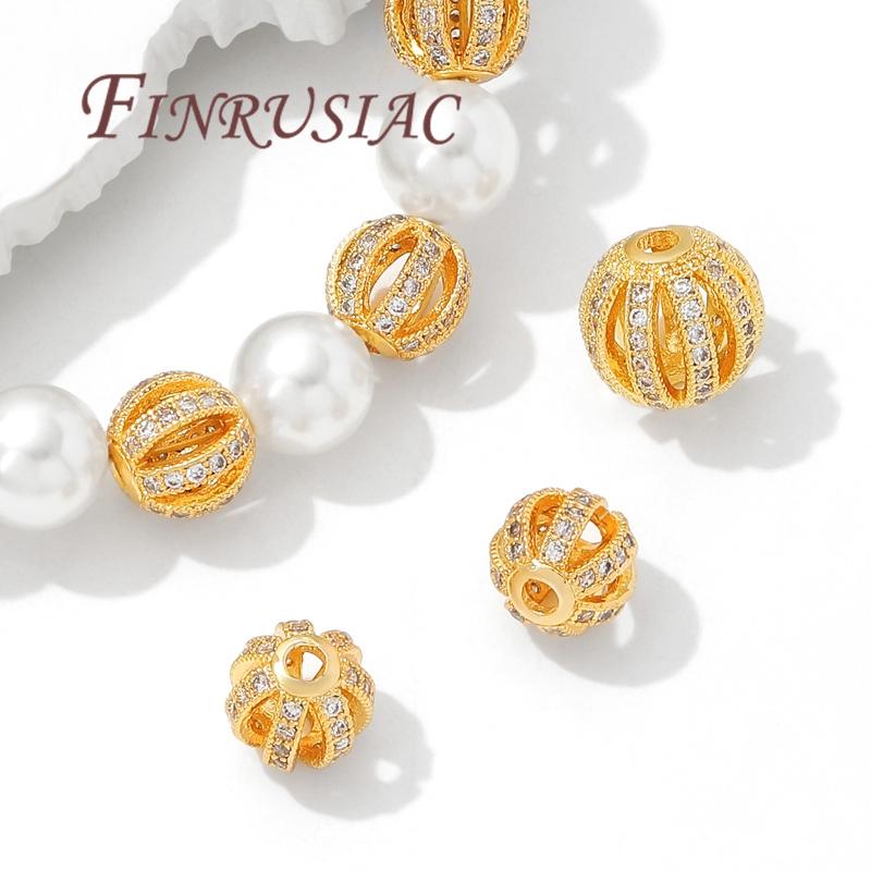 Separators For Beads 18K Gold Plated Brass Spacer Beads,Necklace Accessories,Bracelets Beads,DIY Jewelry Making Supplies