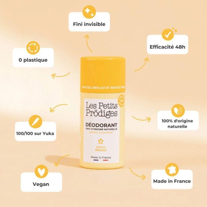 Deodorant - Les Petits Prodiges - Monoï - 40 G - Aluminum Salt-free - Unisex