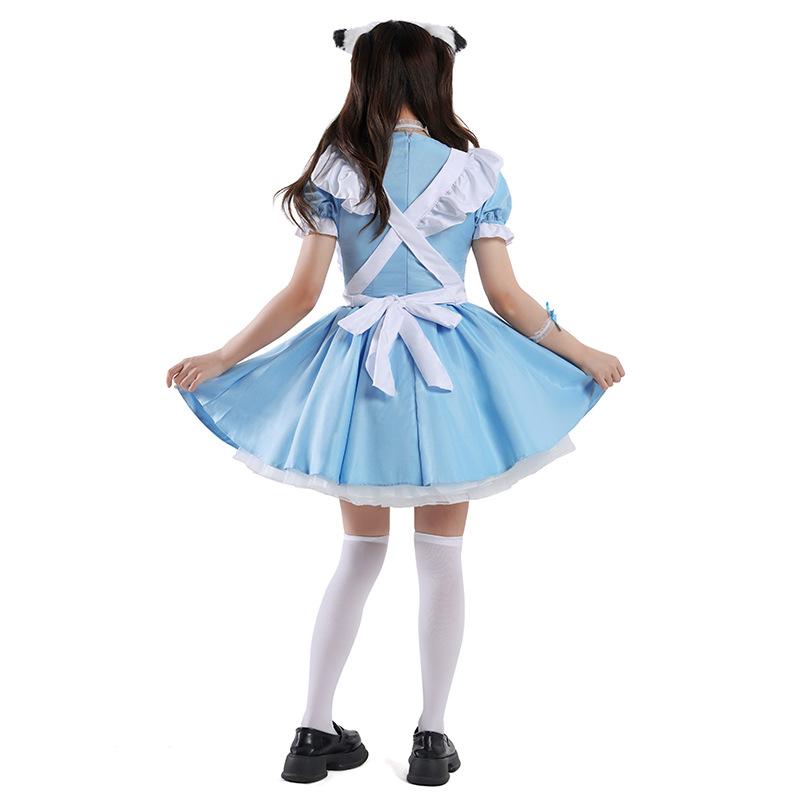 Blue and white maid outfit Alice, soft girl, maid dress, women's dress, dress