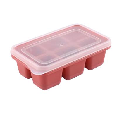 Ice Cube Trays Multipurpose 6 Grids Reusable Leakage Proof Easy Release Soft Bottom Silicone Ice Cube Molds with