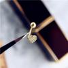 Love Earrings for Women's Heart-shaped Cute Micro-inlay Diamond Screw Earrings Ear Bone Nail Small Ear Lobe