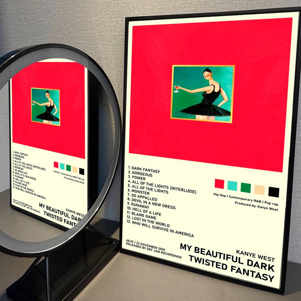 Ράπερ Kanye West Ασπρότυπο Αφίσα Αδιάβροχο Χαρτί Αυτοκόλλητο Καφετέρια Μπαρ Αισθητική Τέχνη Τοιχογραφία