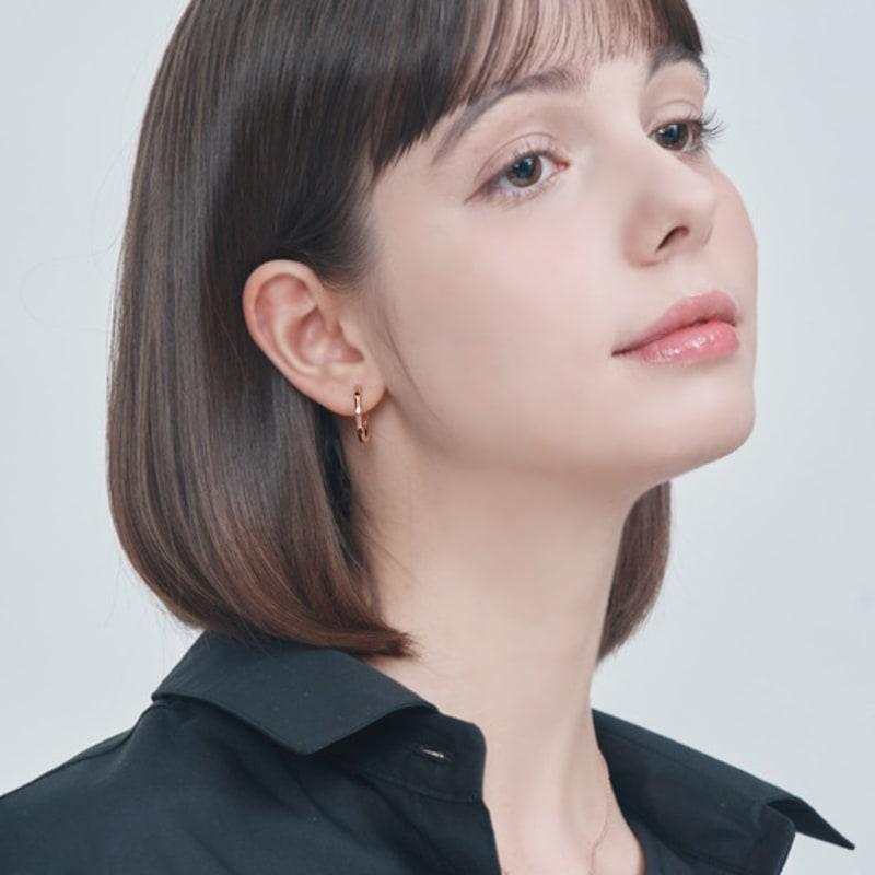 ELLE Jewelry 14K Gold-Plated Cut Ring Earrings ELGPEE514