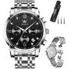 Iqiyi Men S Quartz Waterproof Analog buSineSS Metal Band Black Watch