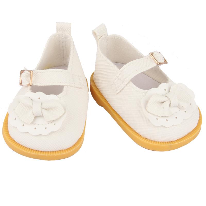 

14 Inch Doll Shoes 5cm Shoes 20cm Cotton Doll Bow Shoes Toy Doll Shoes 1Pcs білий