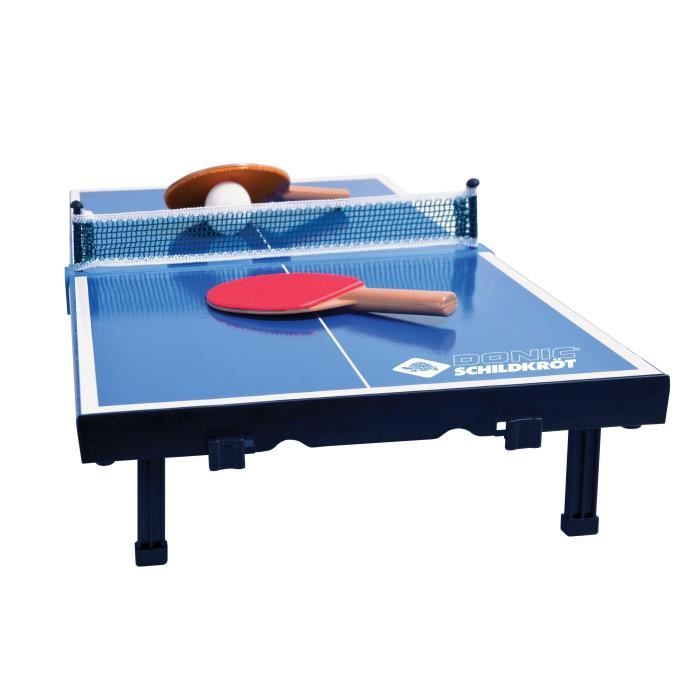 Joom Octopia Blu Set Mini Tavolo Da Ping Pong - Schildkröt - Mini-Tavolo 68X33x9 Cm - 2 Mini Racchette In Pvc - Pallina In Abs - Rete - Tavolo Pieghevole