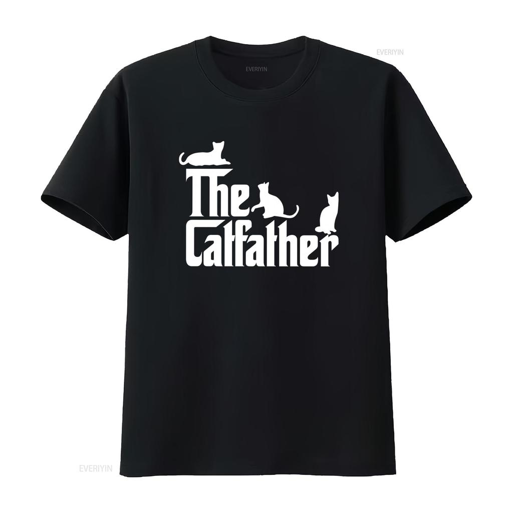 The Cat Father T Shirt Funny Dad Owner Fathers Day Classic Daddy Lover  vintage Washed homme Soft Slightly Comfortable Unisex