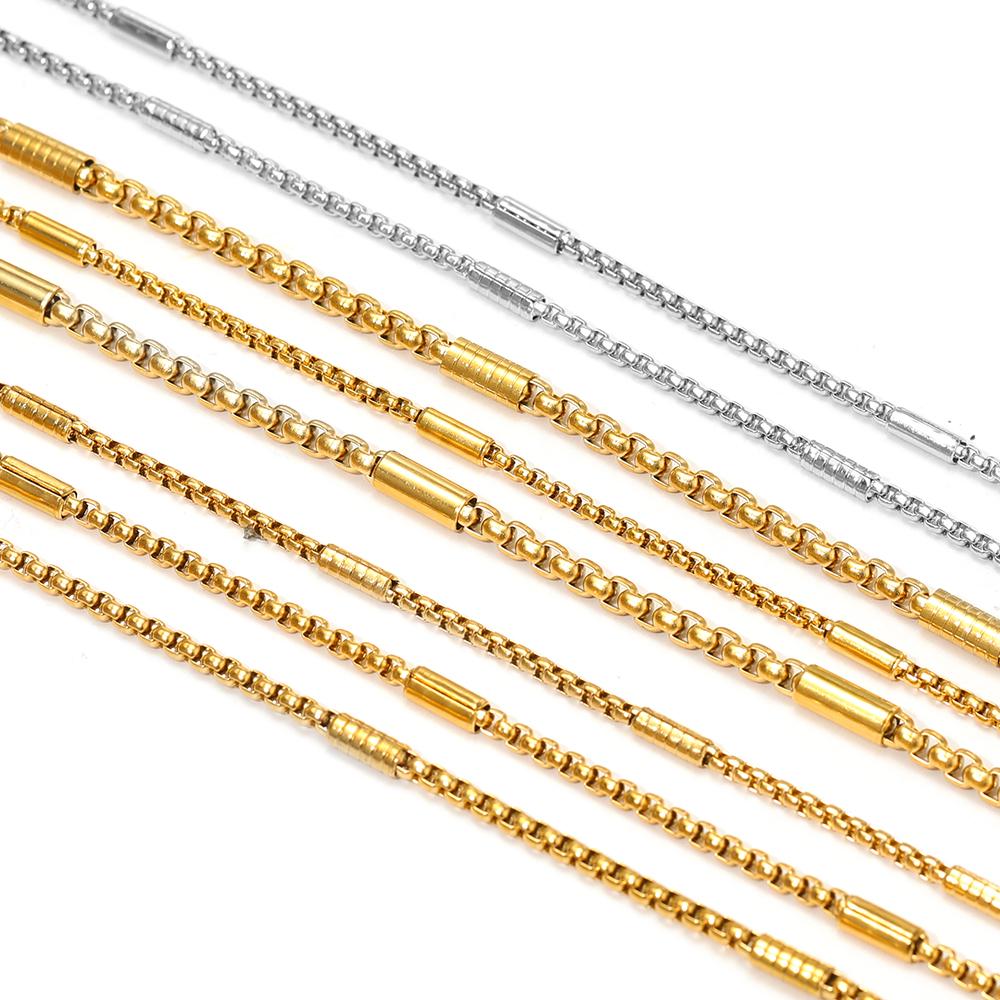 1 Meter Stainless Steel Gold Box Tube Cable Chains for DIY Necklaces Jewelry Earrings Making Bracelet Findings Supplies Bulk