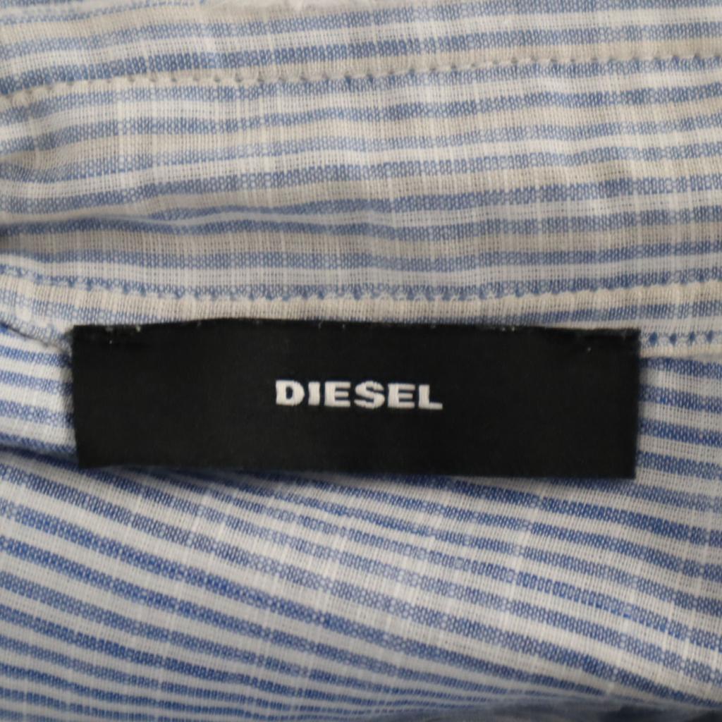 Diesel Techno Raiverse Striped Pattern Long Sleeve Straight Cut Blouse Women Used