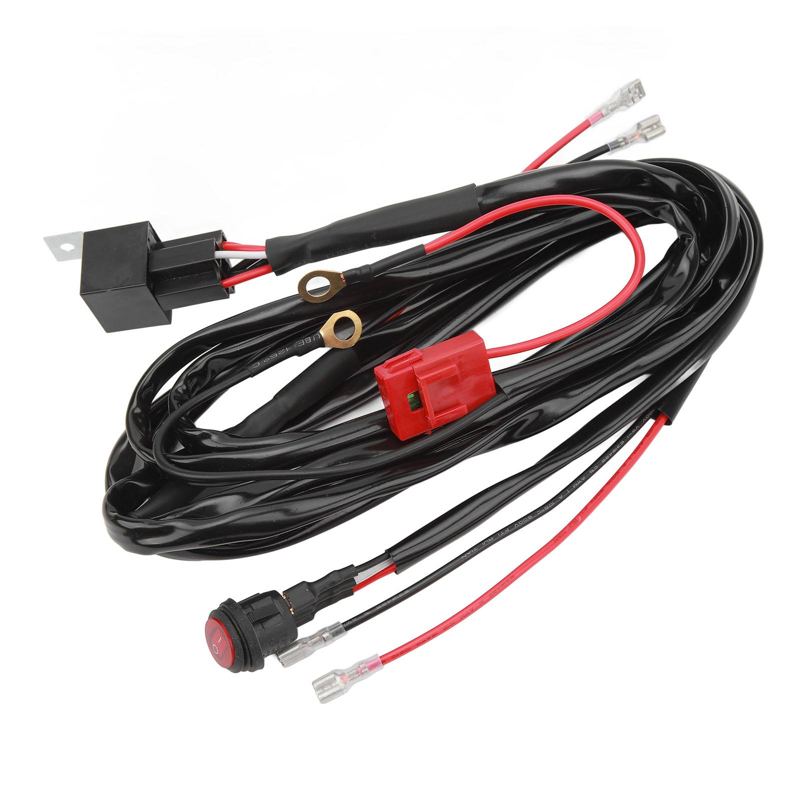 

Комплект жгута проводов для светодиодной панели 12 В длиной 6,6 футов 16AWG для автомобилей, лодок, внедорожных светодиодных рабочих фар