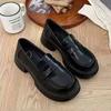 Women's British-style Small Leather Shoes In the Spring and Autumn of 2025 New Versatile Retro Single Shoes Thick-soled Black Loafers