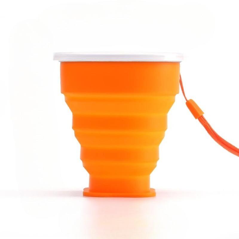 Outdoor Silicone Folding Cup with Lid: Portable for Camping, Hiking & Travel