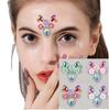 Festival Party Body Art Temporary Tattoo Sticker Set Rhinestone Face Gem & Rainbow Flower Jewels Adhesive for Body Decorations