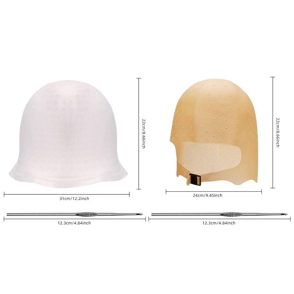 Reusable Hair Coloring Cap Silicone Hair Dye Hat  with Needle Highlighting Dye Cap  Salon