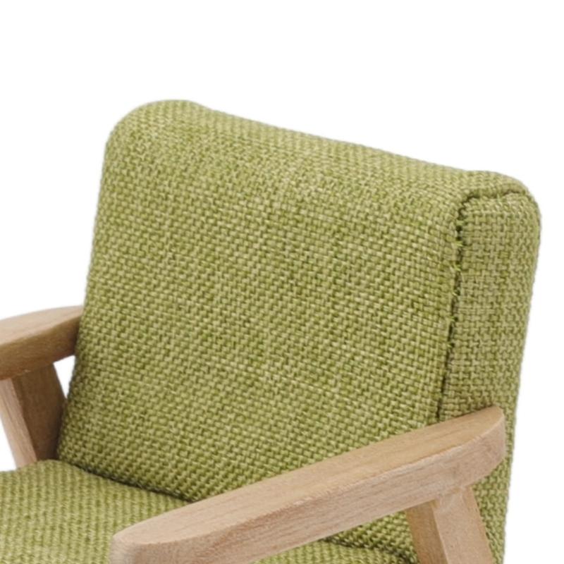 Bedroom Single Sofa Bright Armchair Miniature Furniture Model Doll Houses Couch Accessory Realistic Playset 1:12