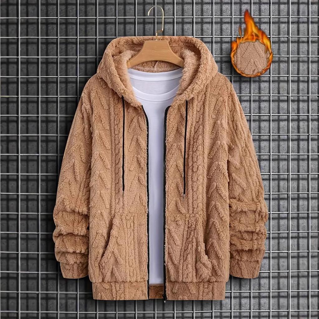 2024 Winter Double-sided Fleece Youth Hooded Sweatshirt - Men's Lambswool Pullover Jacket (Thickened)
