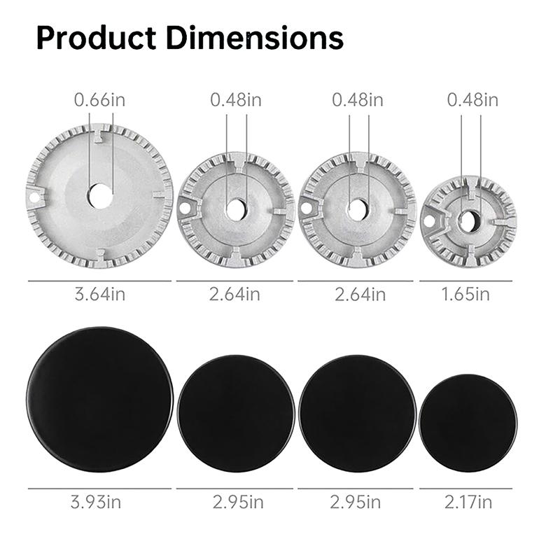 Set Oven Gas Hob Burner Flat Fire Cover Crown Flame Cap Gas Burner Flame Cap Fits Most Gas Stove Burners Accessories Stove