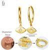 925 Sterling Silver Needle Vintage Heart/Shell Pendant Earrings Round/Square Plate Hoop Earrings for Women Party Fashion Jewelry