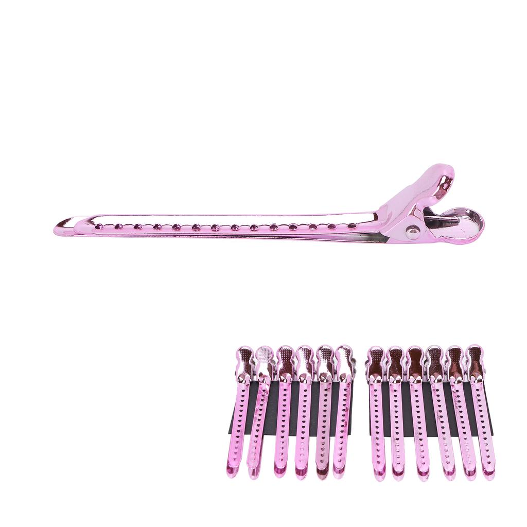 12 Stück Professioneller Friseursalon Entenschnabelklemme Tragbare Styling Entenschnabelklemme für Dickes HaarLila