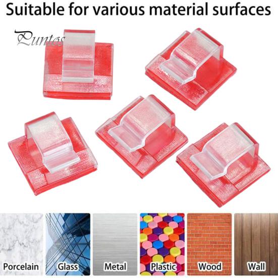 10/50 stk klar kabelhåndteringsklips selvklebende multifunksjonell wirefesteklips klebrig ledningsholder Utendørs Christmas Fairy Light Organizer Clip