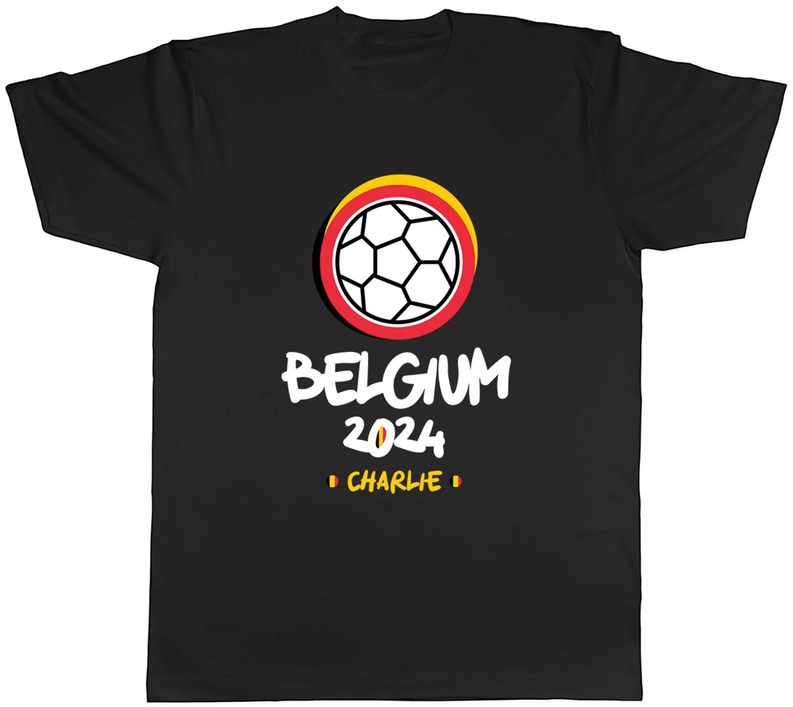 Personalised Belgium 2024 Mens T-Shirt Football Soccer Supporter Fan Tee Gift XL