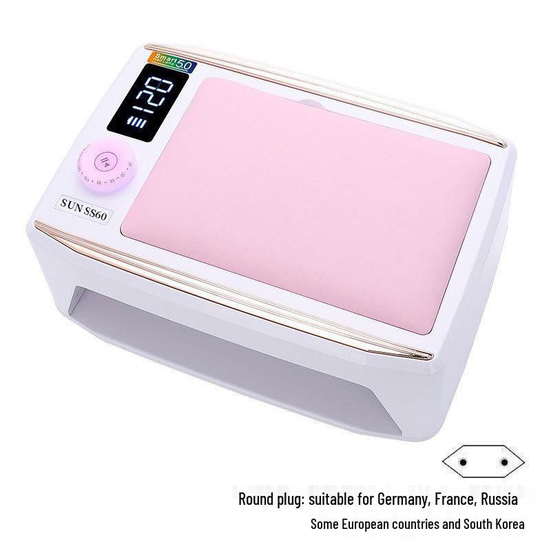 Rechargeable 380W Nail Lamp with Hand Rest for Two-Hand Nail Art