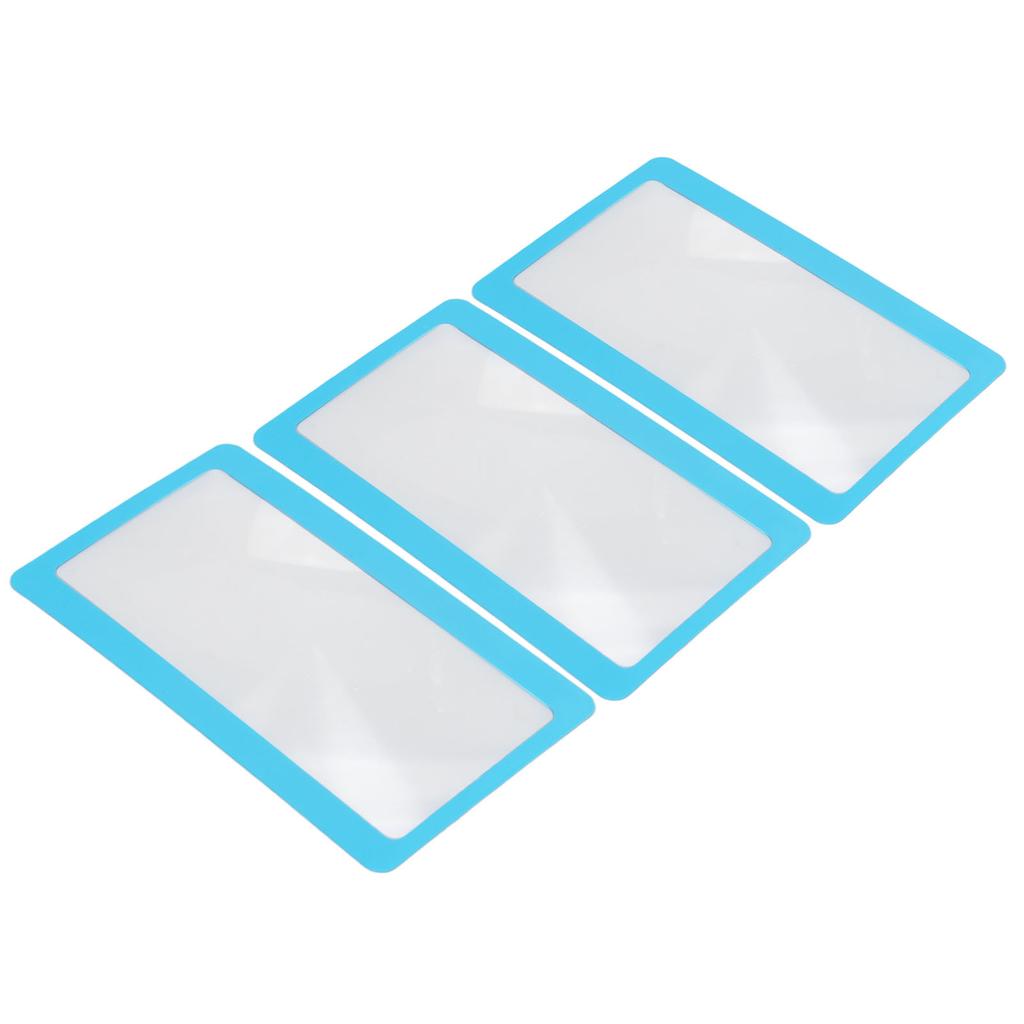 20PCS Magnifying Glass Card Portable Clear Lens Blue Frame Credit Card Size Magnifier for Stamp Collectors