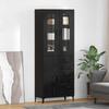Highboard in Black Oak Look 69.5 x 34 x 180 cm Engineered Wood