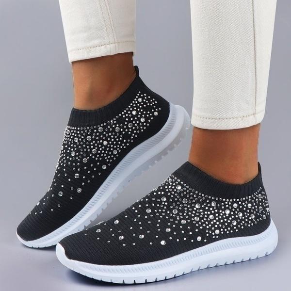 35-43 Mujeres Moda Tejiendo Cristales Zapatillas Zapatillas Zapatillas  Zapatos de Calcetín Brillante Zapatos de Malla Transpirable comprar a buen  precio — entrega gratuita, reseñas reales con fotos — Joom