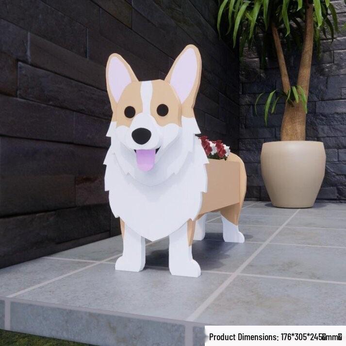 Garden Art Dog and Cat Flower Pot Set