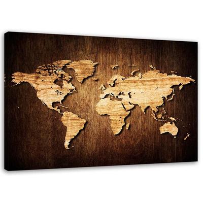 Canvas Print, Vintage World Map