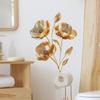 Gold Floral Wall Sticker Self-Adhesive Removable Bedroom Living Room Hallway Dorm Home Decor