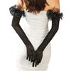 Elastic Women Long Mittens Wedding Dress Bridal Mesh Gloves Solid Lace Sleeves Gloves  Christmas