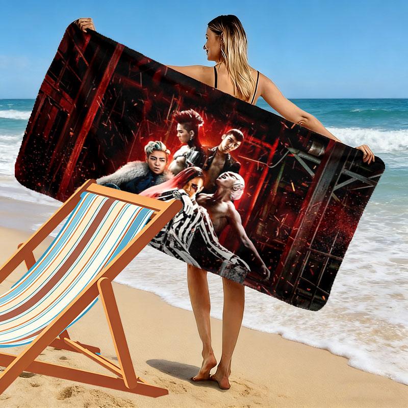 BIGBANG Print Beach Towel, Large Soft Quick Dry Towel for Beach Camping Swimming