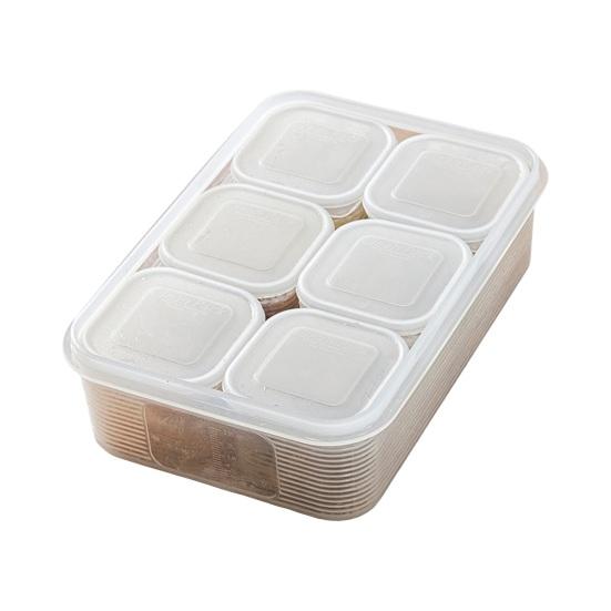 1/2/4/6 Pcs Kitchen Coup Storage with Lock Scale Transparent Airtight Box Leakproof Soup Freezer
