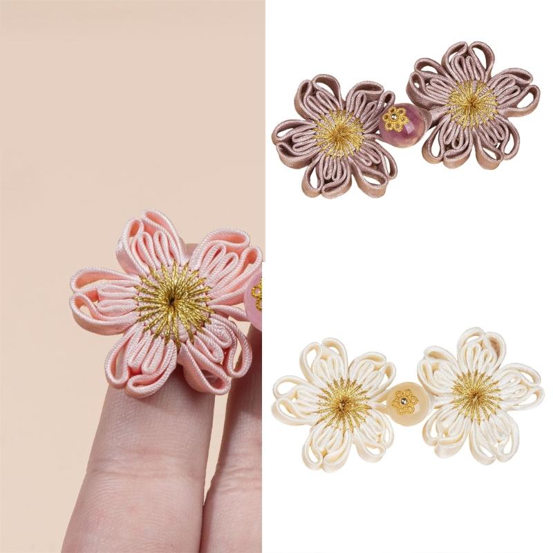 Traditional Cheongsam Knot Button Flower Shape Fabric Chinese Closures Buttons Sewing Fasteners for Clothing Decoration