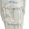 unused ZARA Vintage processed denim cargo pants 42 Ice blue Jeans Crush Women Used