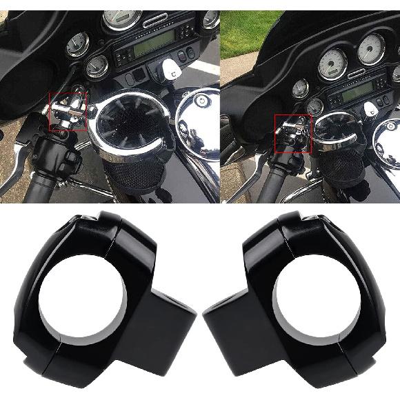 Black Mirror Mount Clamp for 1" Handlebars with 3/8" mirror stem- Motorcycle For Harley Chopper Bobber Touring